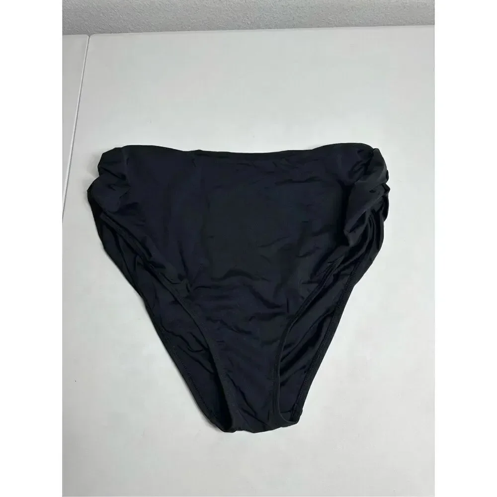 Anne Cole Women's Black High Waist Shirred Swim Bottom Size 20W